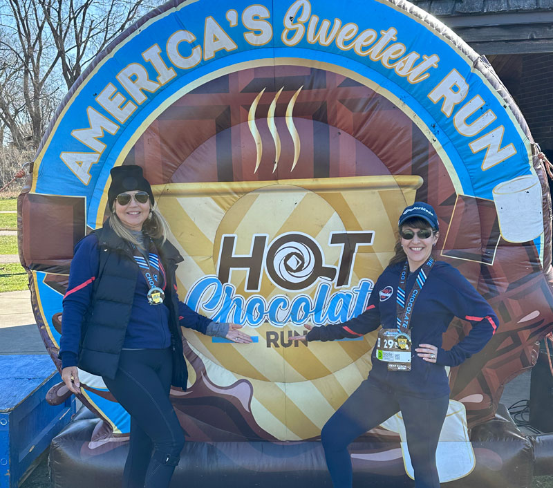 Liz and Nicole at the hot chocolate run